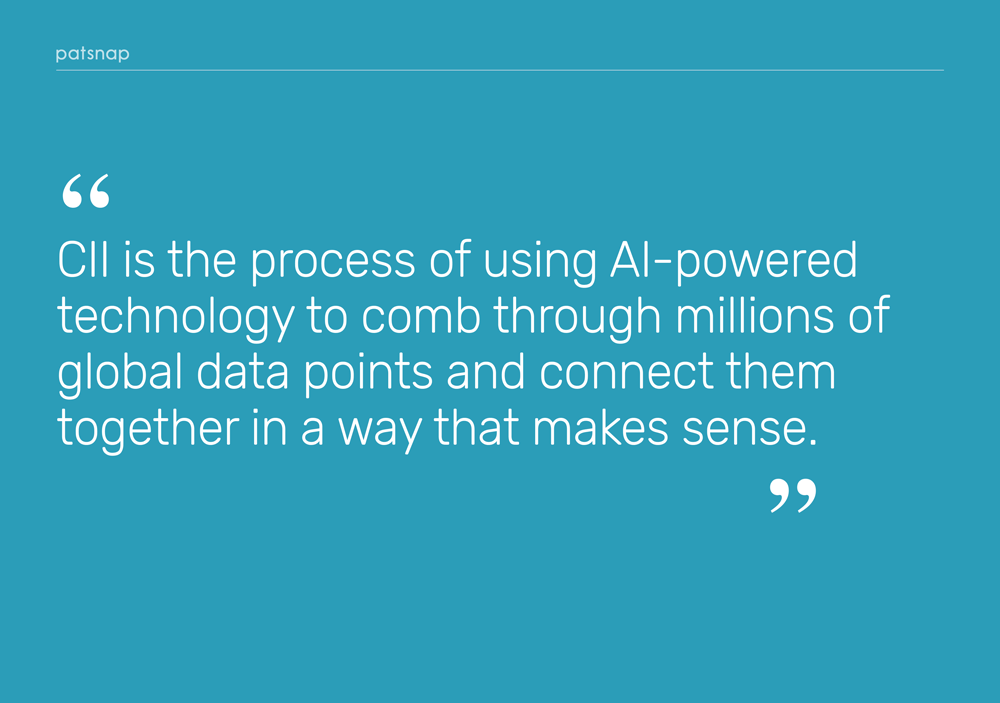 CII는 AI 기반 기술을 사용하여 수백만 개의 글로벌 데이터 포인트를 샅샅이 뒤지고 합리적인 방식으로 함께 연결하는 프로세스입니다.