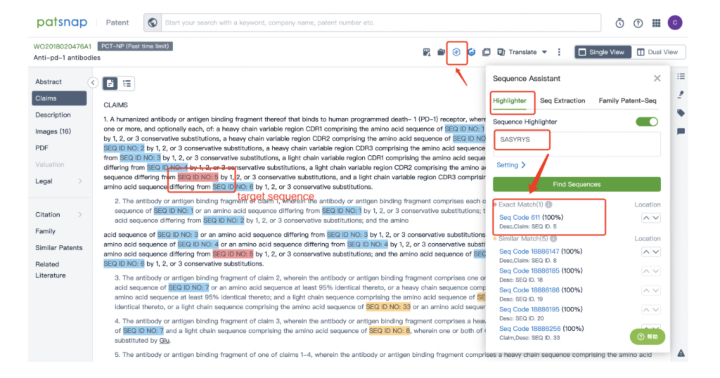 Patsnap Accelerated Patent Research Process and Sequence Assistant